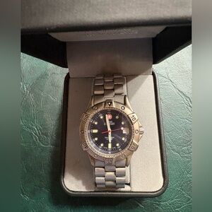 Men’s Swiss army watch.